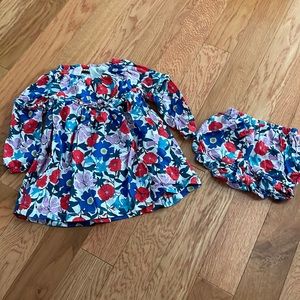 Long Sleeve Tea Collection dress and bloomers